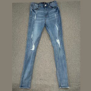 Misguided‎ Sinner High Waisted Authentic Skinny Jeans Size 6L Ripped Distressed